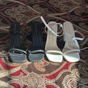 2 Elegant Black /White Women's Sandals